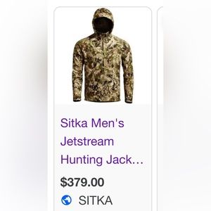 Never worn Men’s Sitka Jetstream jacket size M pattern is optifade subalpine